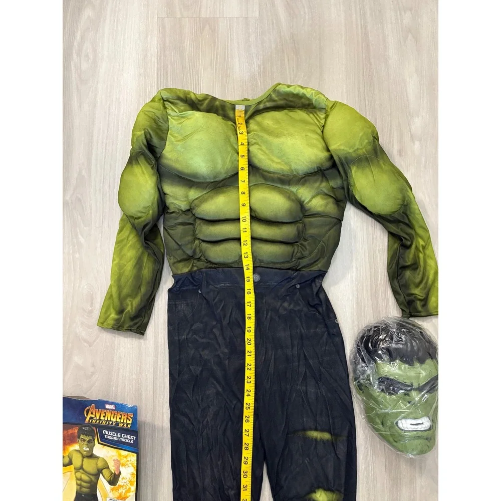 Avengers Infinity War Hulk Muscle Chest Costume Padded Jumpsuit & Mask Large
